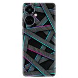 Kılıfland Tecno Camon 19 Pro ile Uyumlu Silikon Kılıf, Desen Özel Seri, Gri Zigzag