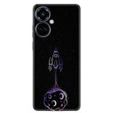 Kılıfland Tecno Camon 19 Pro ile Uyumlu Silikon Kılıf, Desen Özel Seri Master Space, Siyah