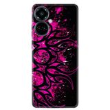 Kılıfland Tecno Camon 19 Pro ile Uyumlu Silikon Kılıf, Desen Özel Seri, Purple Knife, Siyah-Pembe