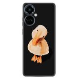 Kılıfland Tecno Camon 19 Pro ile Uyumlu Silikon Kılıf, Desen Özel Seri Üzgün Ördek, Siyah
