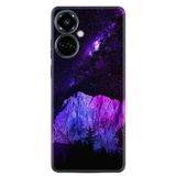 Kılıfland Tecno Camon 19 Pro ile Uyumlu Silikon Kılıf, Desen, Purple Mountain, Mor