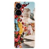 Kılıfland Tecno Camon 19 Pro ile Uyumlu Silikon Kılıf, Gerçek Çiçekler Deseni, Renkli