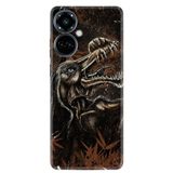 Kılıfland Tecno Camon 19 Pro ile Uyumlu Silikon Kılıf, Jurassic Desen, Siyah