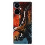 Kılıfland Tecno Camon 19 Pro ile Uyumlu Silikon Kılıf, Kartal Uçarken Desen, Özel Seri