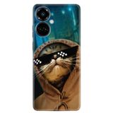 Kılıfland Tecno Camon 19 Pro ile Uyumlu Silikon Kılıf, Platinium Series, Resimli Desenli, Troll Cat, Renkli