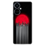Kılıfland Tecno Camon 19 Pro ile Uyumlu Silikon Kılıf, Red City Desen, Siyah