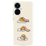 Kılıfland Tecno Camon 19 Pro ile Uyumlu Silikon Kılıf, Resimli Desenli Baskılı, Sweety Egg, Krem
