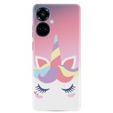 Kılıfland Tecno Camon 19 Pro ile Uyumlu Silikon Kılıf, Unicorn Desen, Pembe