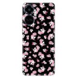 Kılıfland Tecno Camon 19 Pro ile Uyumlu Silikon Kılıf, Unicorn Flowers Desenli, Siyah