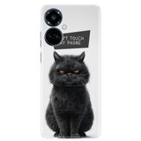 Kılıfland Tecno Camon 19 Pro Kılıf, Boutique Baskılı, Don't Touch Cat Tasarımı, Beyaz