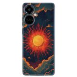 Kılıfland Tecno Camon 19 Pro Kılıf, Boutique Baskılı, Güneş Tasarımı, Koyu Mavi
