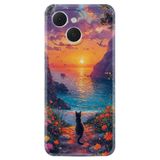 Kılıfland Tecno Camon 19 Pro Kılıf, Boutique Baskılı, Manzara Kedi Desenli