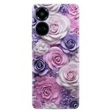 Kılıfland Tecno Camon 19 Pro Kılıf, Boutique Baskılı, Mor Güller, Resimli