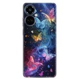 Kılıfland Tecno Camon 19 Pro Kılıf, Boutique Baskılı, Neon Kelebekler, Renkli