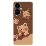Kılıfland Tecno Camon 19 Pro Kılıf, Boutique Baskılı Resimli Bears, Kahverengi