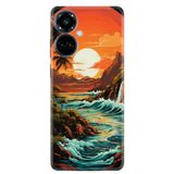 Kılıfland Tecno Camon 19 Pro Kılıf, Boutique Baskılı, Retro Mountain Tasarım, Renkli
