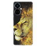 Kılıfland Tecno Camon 19 Pro Kılıf, Resimli Desenli Baskılı Silikon, Leon, Sarı-Siyah