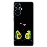 Kılıfland Tecno Camon 19 Pro Kılıf, Silikon, Aşık Avokadolar Desen, Siyah