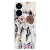 Kılıfland Tecno Camon 19 Pro Kılıf, Silikon, Baskılı, Donut Girl Desenli