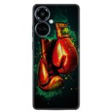 Kılıfland Tecno Camon 19 Pro Kılıf, Silikon, Boks Eldiveni Desen, Siyah