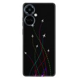 Kılıfland Tecno Camon 19 Pro Kılıf, Silikon, Desen Özel Seri Line Planet, Siyah