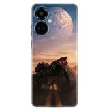 Kılıfland Tecno Camon 19 Pro Kılıf, Silikon, Desen Özel Seri Motor, Mavi