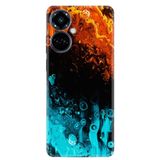 Kılıfland Tecno Camon 19 Pro Kılıf, Silikon, Desen Özel Seri, Orange Blue