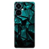 Kılıfland Tecno Camon 19 Pro Kılıf, Silikon, Geometrik Desenli, Turkuaz