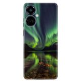 Kılıfland Tecno Camon 19 Pro Kılıf, Silikon, Kuzey Işıkları Desenli, Yeşil
