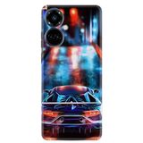 Kılıfland Tecno Camon 19 Pro Kılıf, Silikon, Neon Cars Desen, Renkli