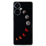 Kılıfland Tecno Camon 19 Pro Kılıf, Silikon, Platinium Series, Ay Evreleri Desenli, Siyah