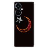 Kılıfland Tecno Camon 19 Pro Kılıf, Silikon, Platinium Series, Ay Yıldız Desenli, Siyah