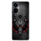 Kılıfland Tecno Camon 19 Pro Kılıf, Silikon, Platinium Series, Dark Wolf Desenli, Siyah