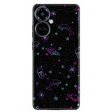 Kılıfland Tecno Camon 19 Pro Kılıf, Silikon, Platinium Series, Neon Galaxy Desenli, Siyah