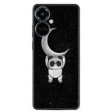 Kılıfland Tecno Camon 19 Pro Kılıf, Silikon, Platinium Series, Panda Moon Desenli, Siyah