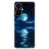 Kılıfland Tecno Camon 19 Pro Kılıf, Silikon, Resimli Desenli Baskılı, Night Moon, Mavi