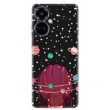 Kılıfland Tecno Camon 19 Pro Kılıf, Silikon, Resimli Desenli Baskılı, Space Woman, Siyah