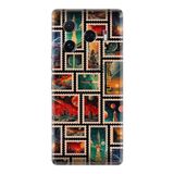 Kılıfland Tecno Camon 30 Pro 5G ile Uyumlu Kılıf, Posta Pulları Desenli, Silikon, Arka Kapak, Çok Renkli