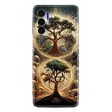 Kılıfland Tecno Pova 3 ile Uyumlu Kılıf, Boutique Baskılı, İkili Ağaç Desenli