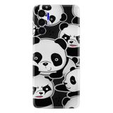 Kılıfland Tecno Pova 3 ile Uyumlu Kılıf, Hayat Serisi, Panda Desenli, Siyah-Beyaz