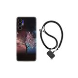 Kılıfland Tecno Pova 3 ile Uyumlu Kılıf, İpli Boyun Askılı, Desenli Silikon, Heaven Tree