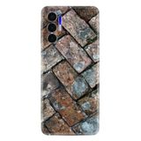 Kılıfland Tecno Pova 3 ile Uyumlu Kılıf, Resimli Desenli Baskılı Silikon, Retro Stone, Çok Renkli