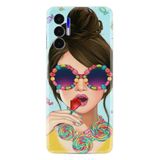 Kılıfland Tecno Pova 3 ile Uyumlu Kılıf, Resimli Desenli Baskılı Silikon, Sugar and Woman, Renkli