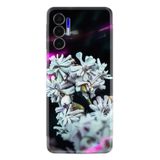 Kılıfland Tecno Pova 3 ile Uyumlu Kılıf, Resimli Desenli Silikon, Platinium Series, Beyaz Çiçekler