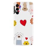 Kılıfland Tecno Pova 3 ile Uyumlu Kılıf, Resimli Desenli, Silikon, Platinium Series, Kedilerin Aşkı, Beyaz