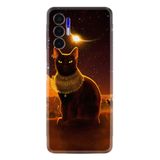 Kılıfland Tecno Pova 3 ile Uyumlu Kraliçe Kedi Desenli Silikon Kılıf, Platinium Series