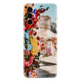 Kılıfland Tecno Pova 3 ile Uyumlu Silikon Kılıf, Çiçek Desen, Renkli