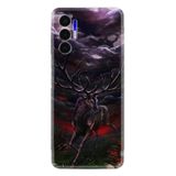 Kılıfland Tecno Pova 3 ile Uyumlu Silikon Kılıf, Dark Deer Desen, Siyah