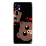 Kılıfland Tecno Pova 3 ile Uyumlu Silikon Kılıf, Desen Özel Seri Love Animals, Siyah