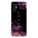 Kılıfland Tecno Pova 3 ile Uyumlu Silikon Kılıf, Desen Özel Seri Love Flow, Siyah